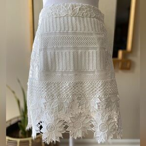 Topshop Cutwork Lace Skirt White Crochet US 6